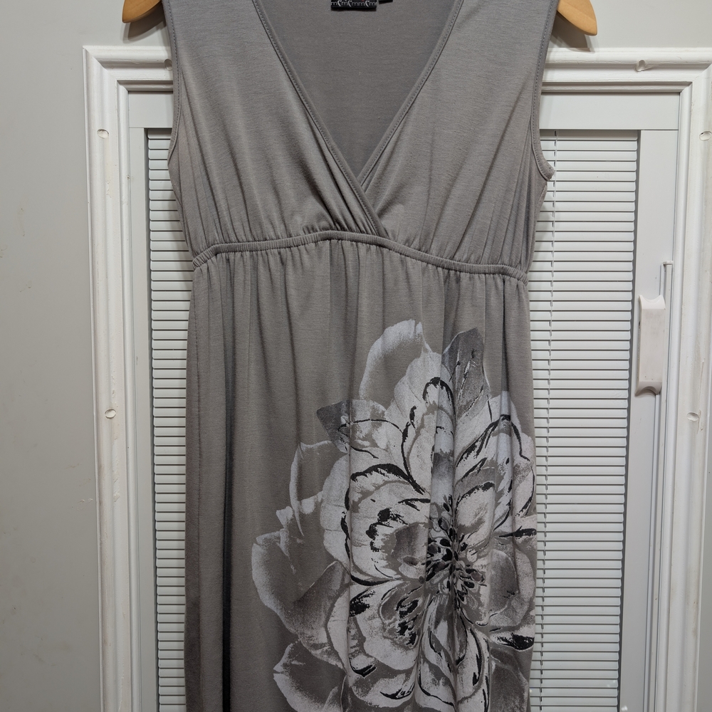 Moa Moa Charcoal Floral Midi Dress